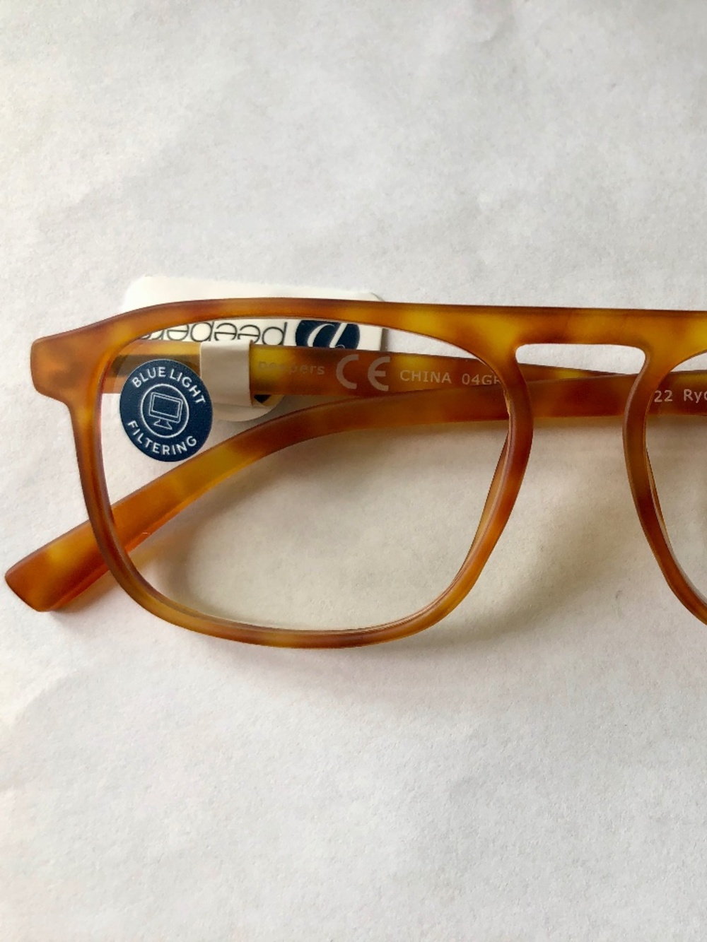 New Aviator Unisex Honey Tortoise Peepers Blue Light Filter Glasses +0.00